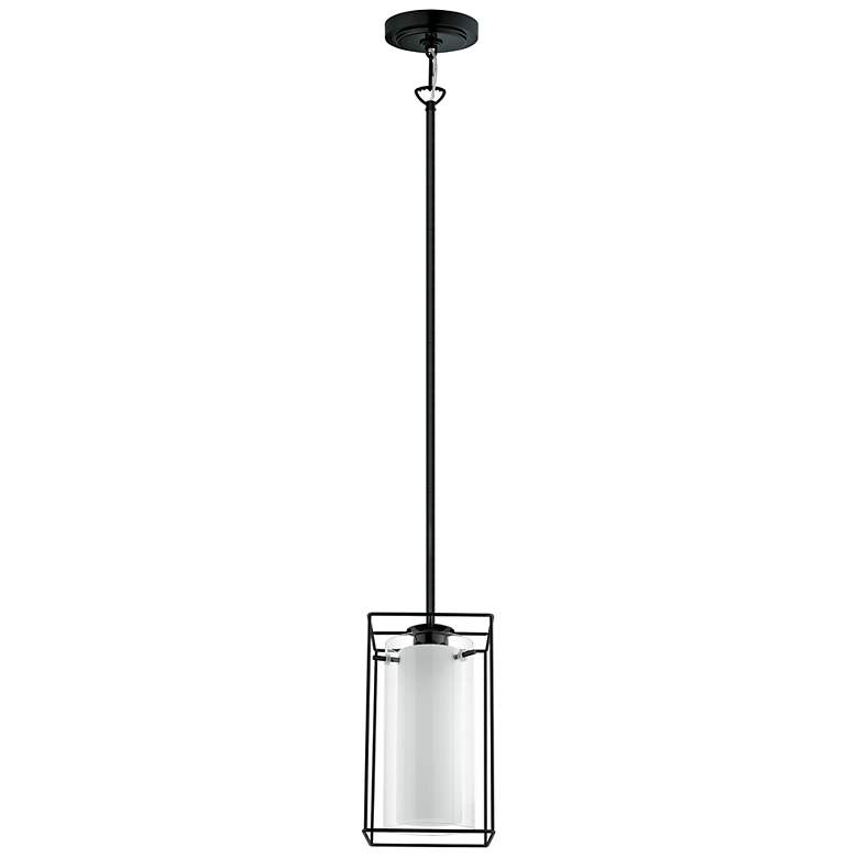 Image 2 Eglo Loncino 6"W Black Mini Pendant w/ Dual Cylinder Shade