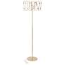 Eglo MacClenny 53 1/2" High Beige Shade Brushed Brass Floor Lamp