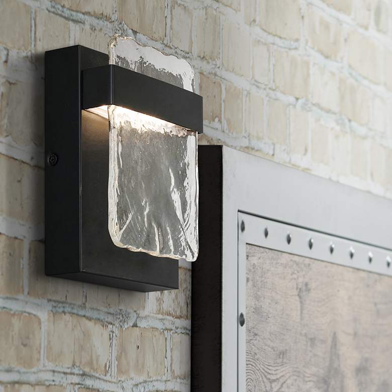 Image 1 Eglo Madrona 7" High Black LED Wall Sconce