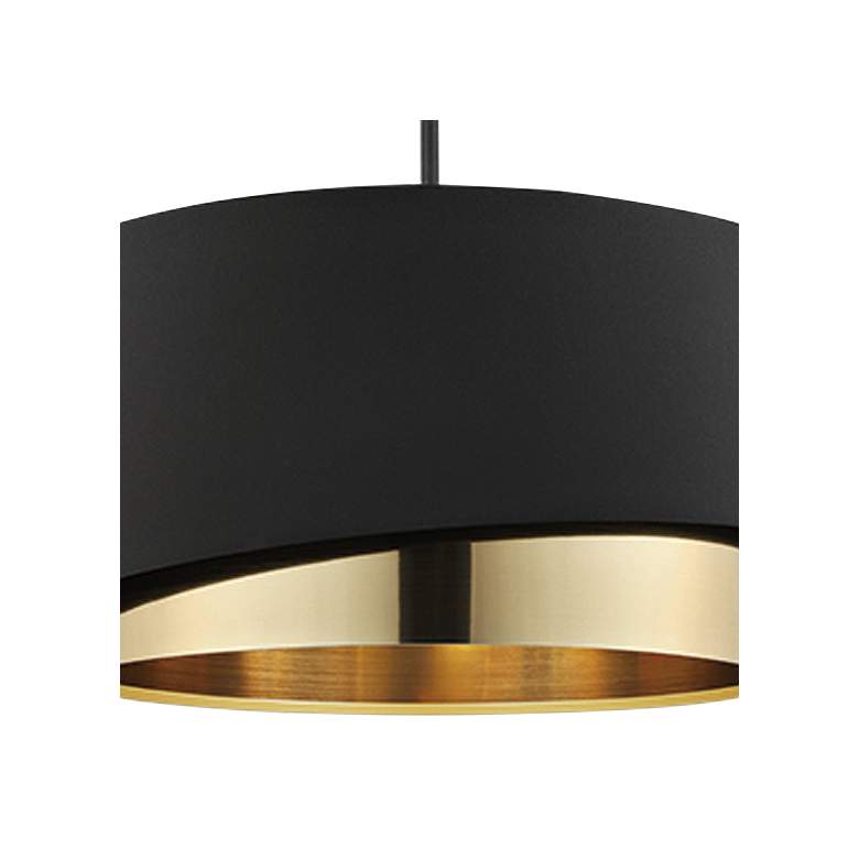 Image 3 Eglo Manderline 15 3/4" Wide Modern Black and Brass Drum Pendant Light more views