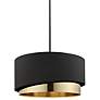 2_Eglo Manderline 17 3/4" Wide Modern Black and Brass Drum Pendant Light