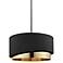 Eglo Manderline 17 3/4" Wide Modern Black and Brass Drum Pendant Light