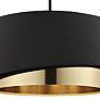 3_Eglo Manderline 17 3/4" Wide Modern Black and Brass Drum Pendant Light more views