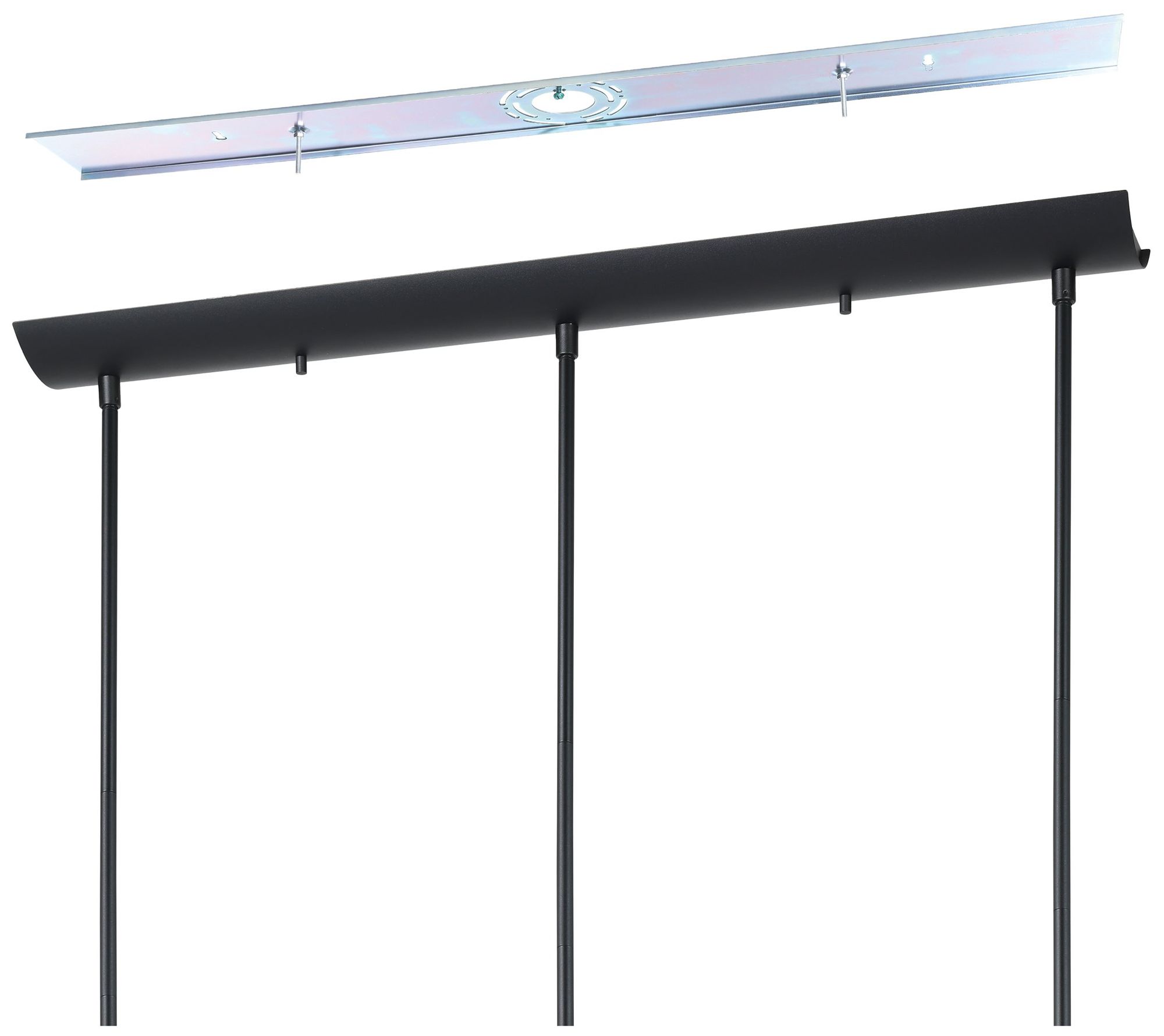 Image 5 Eglo Mantunalle 1 35" 3 Light Black Pendant w/ Chrome Smoked Glass Shades more views