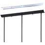 5_Eglo Mantunalle 1 35" 3 Light Black Pendant w/ Chrome Smoked Glass Shades more views