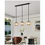 6_Eglo Mantunalle 1 35" 3 Light Black Pendant w/ Chrome Smoked Glass Shades more views
