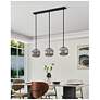 7_Eglo Mantunalle 1 35" 3 Light Black Pendant w/ Chrome Smoked Glass Shades more views