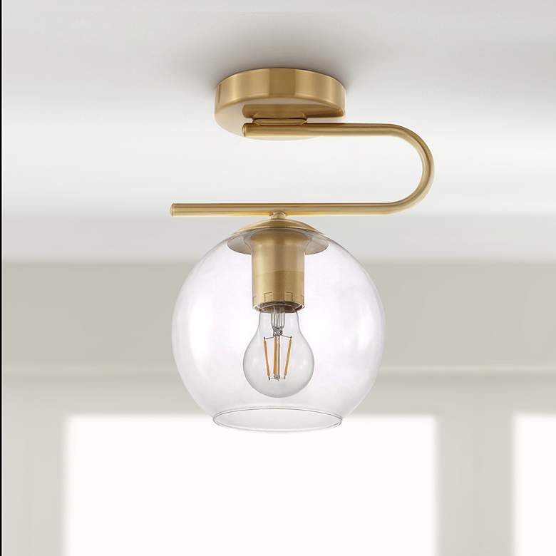Eglo Marojales 8 3/4&quot; Wide Brushed Gold Ceiling Light