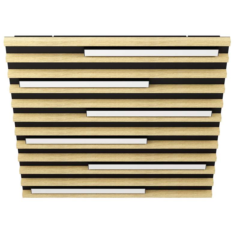Image 1 Eglo Marreira 22" 6 Light Wood and Black Flush Mount