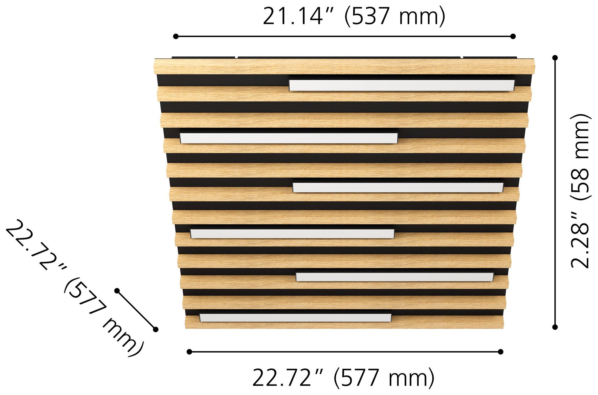 Image 2 Eglo Marreira 22" 6 Light Wood and Black Flush Mount more views