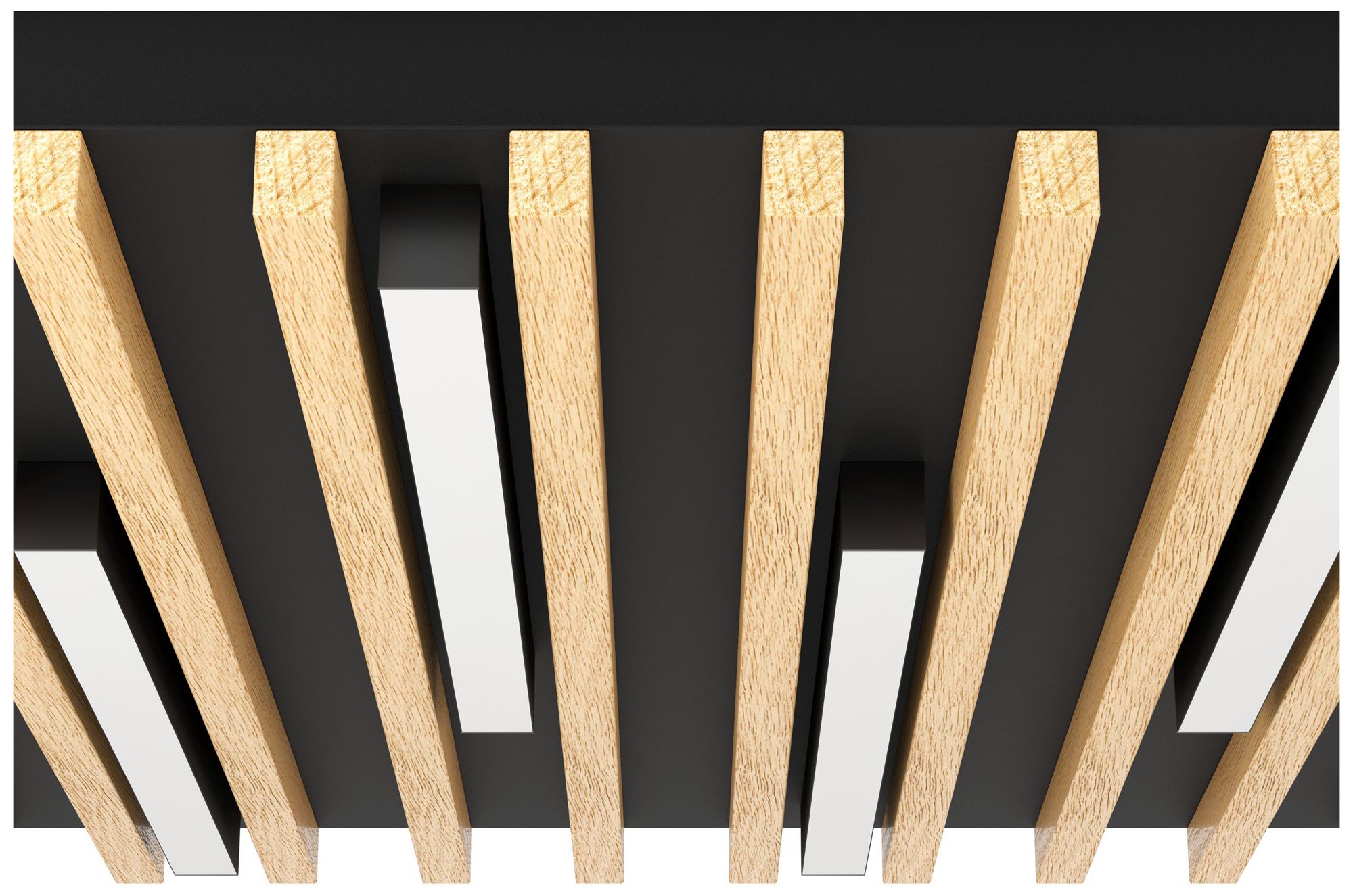 Image 4 Eglo Marreira 22" 6 Light Wood and Black Flush Mount more views