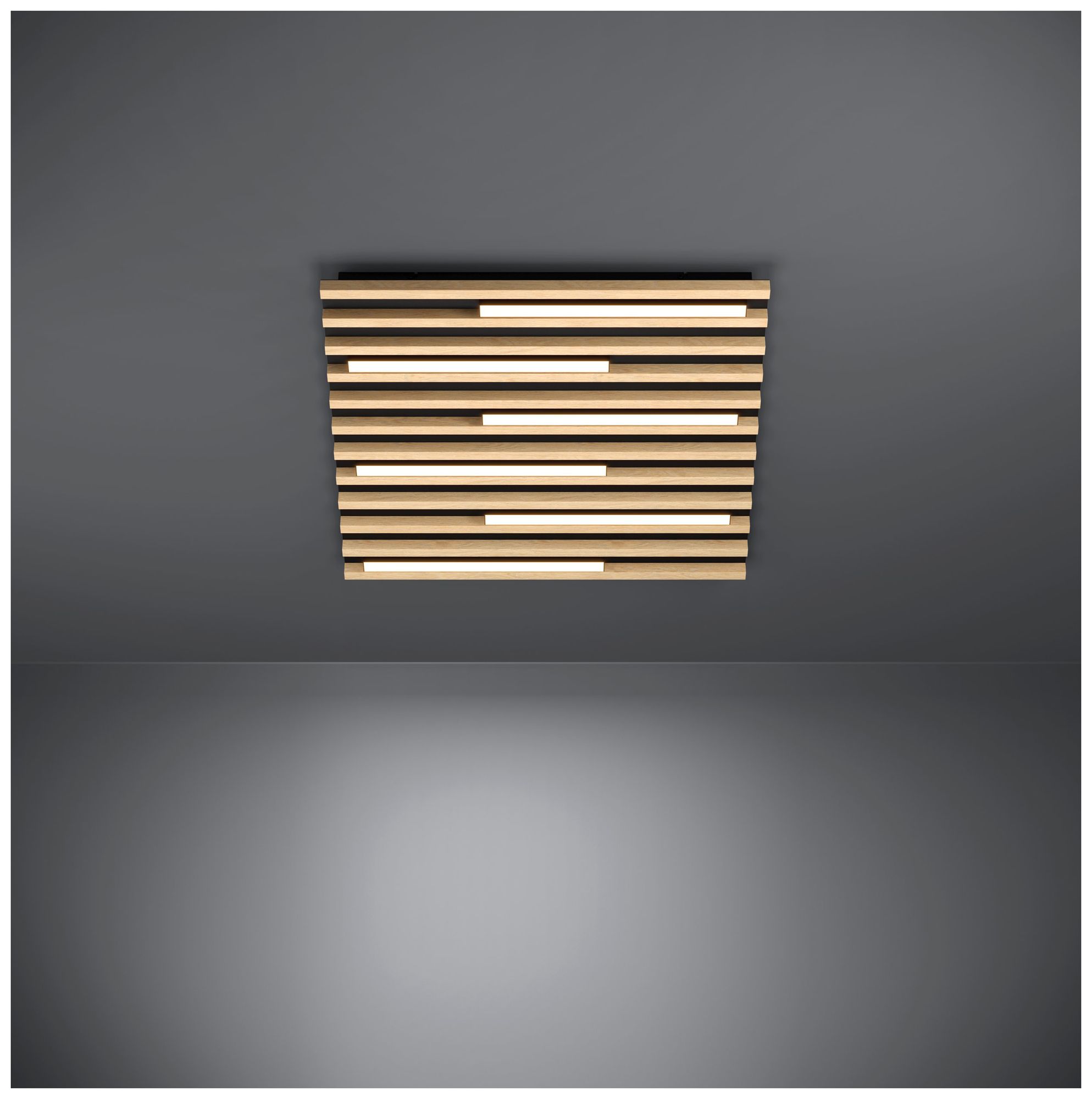 Image 5 Eglo Marreira 22" 6 Light Wood and Black Flush Mount more views