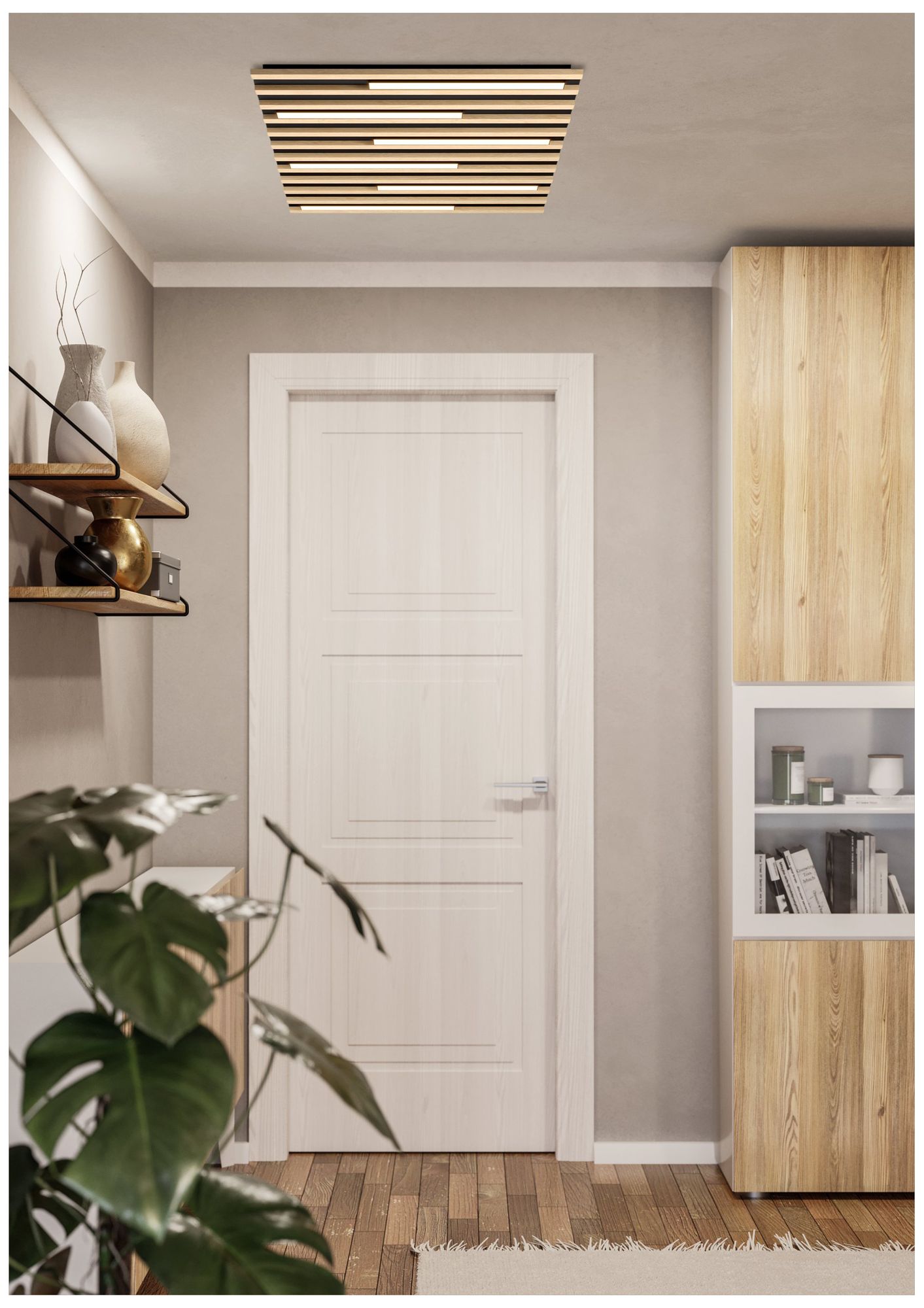 Image 6 Eglo Marreira 22" 6 Light Wood and Black Flush Mount more views