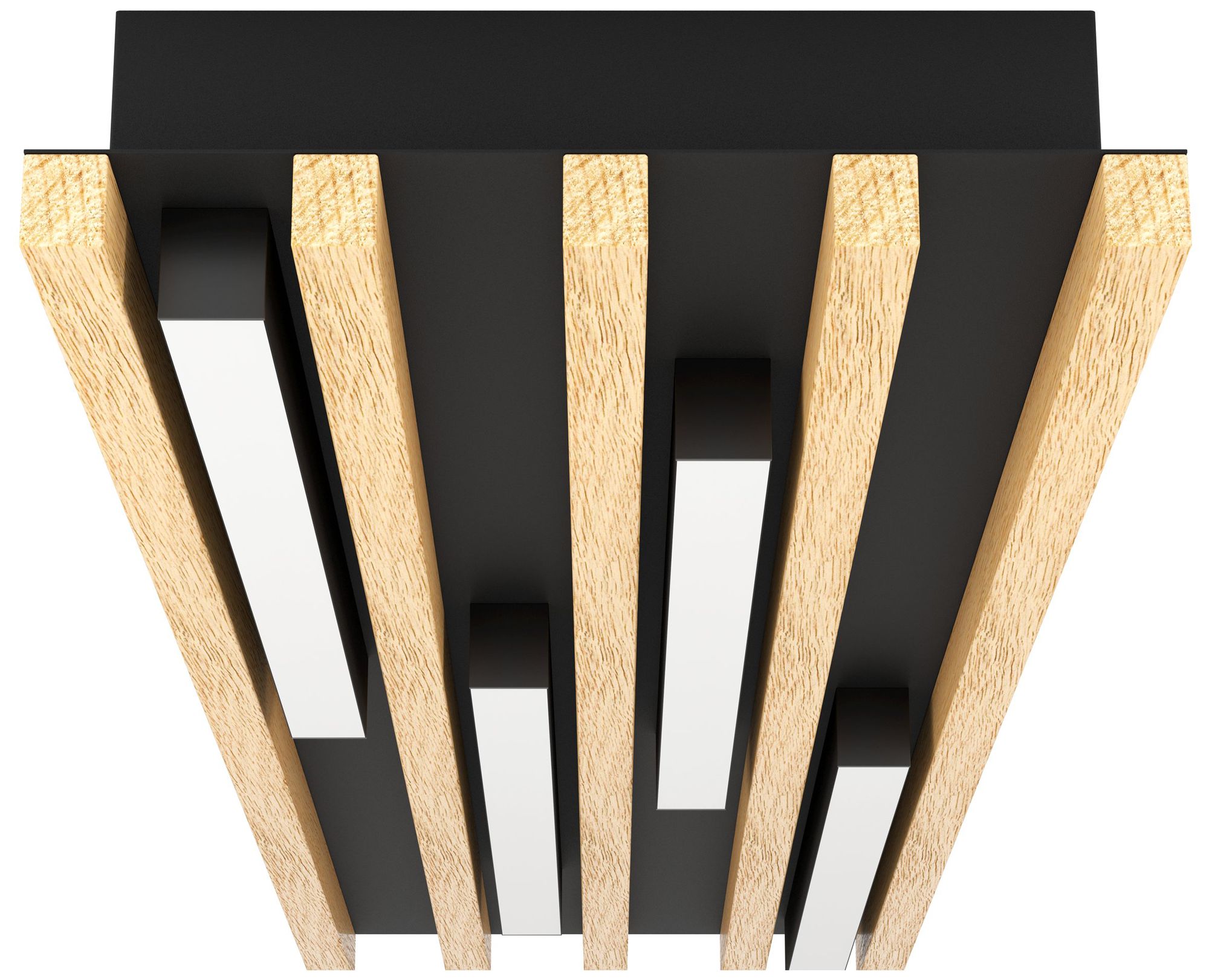 Image 4 Eglo Marreira 30" 4 Light Wood and Black Flush Mount more views