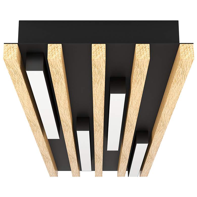 Image 4 Eglo Marreira 30" 4 Light Wood and Black Flush Mount more views