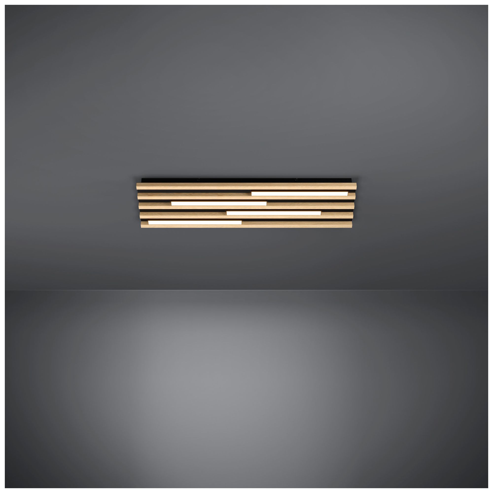 Image 5 Eglo Marreira 30" 4 Light Wood and Black Flush Mount more views