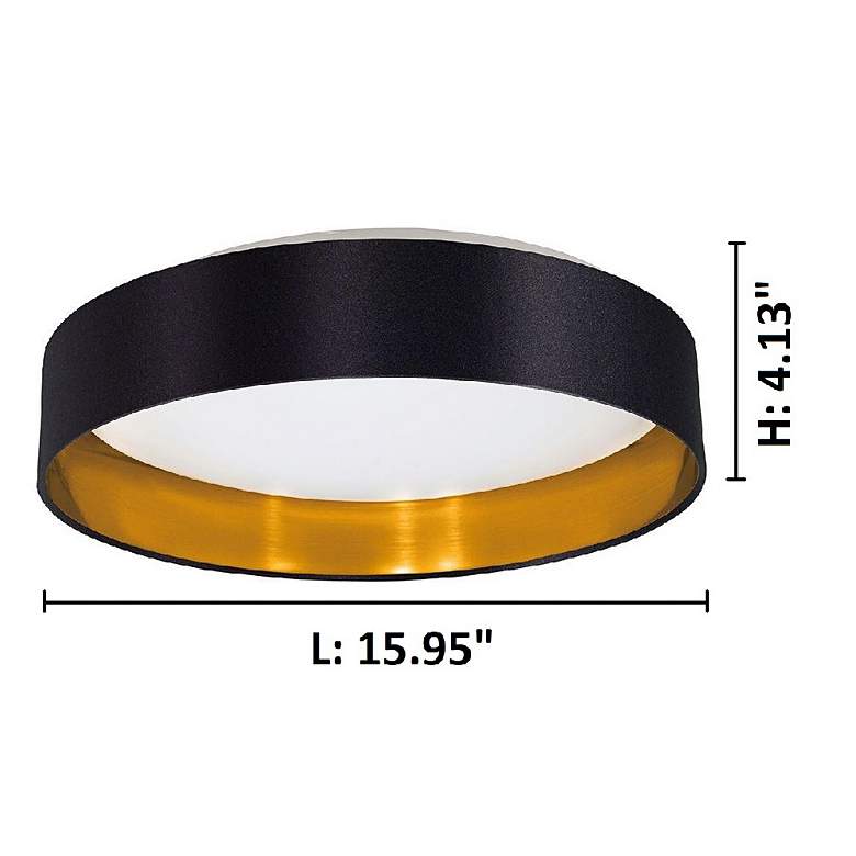 Image 5 Eglo Maserlo 16" Wide Black and Gold LED Ceiling Light more views