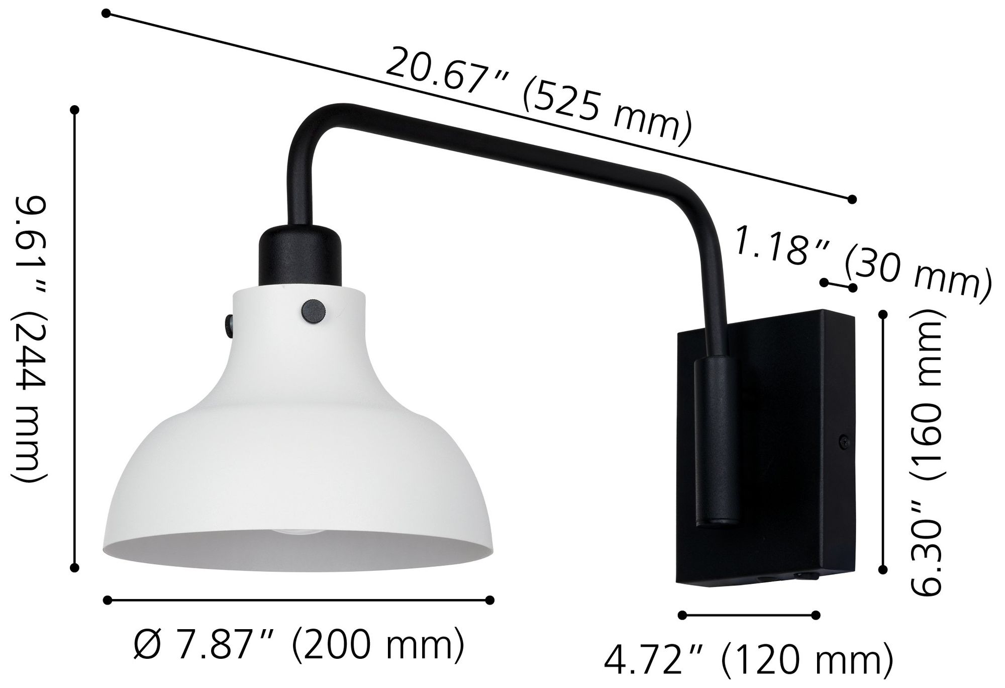 Image 2 Eglo Matlock 1-light Black and Light Gray Plug-in or Hardwire Wall Sconce more views