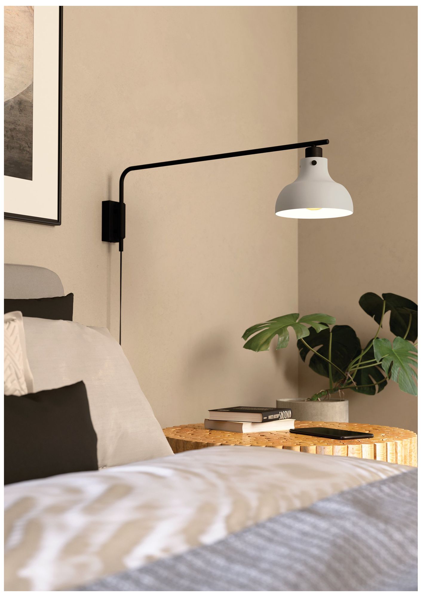 Image 3 Eglo Matlock 1-light Black and Light Gray Plug-in or Hardwire Wall Sconce more views