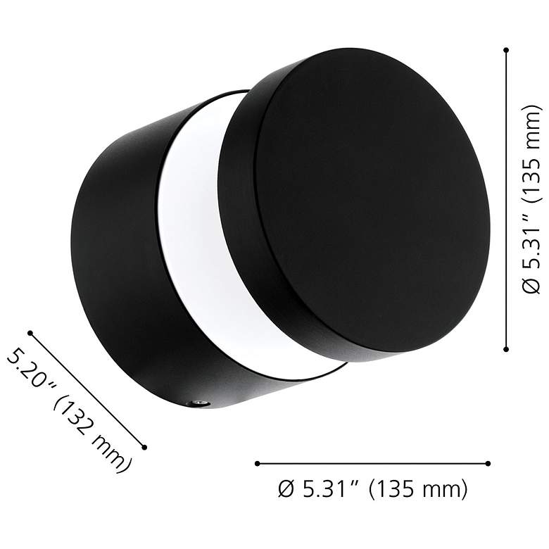 Image 2 Eglo Melzo Black LED Outdoor Wall Light more views