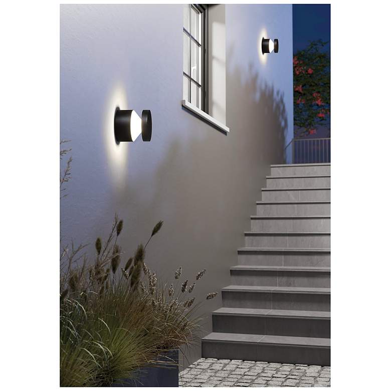 Image 4 Eglo Melzo Black LED Outdoor Wall Light more views