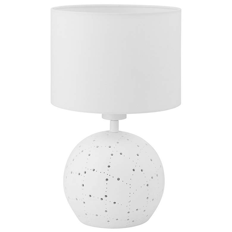 Image 1 Eglo Montalbano 15 inch High White Finish Orb Modern Table Lamp