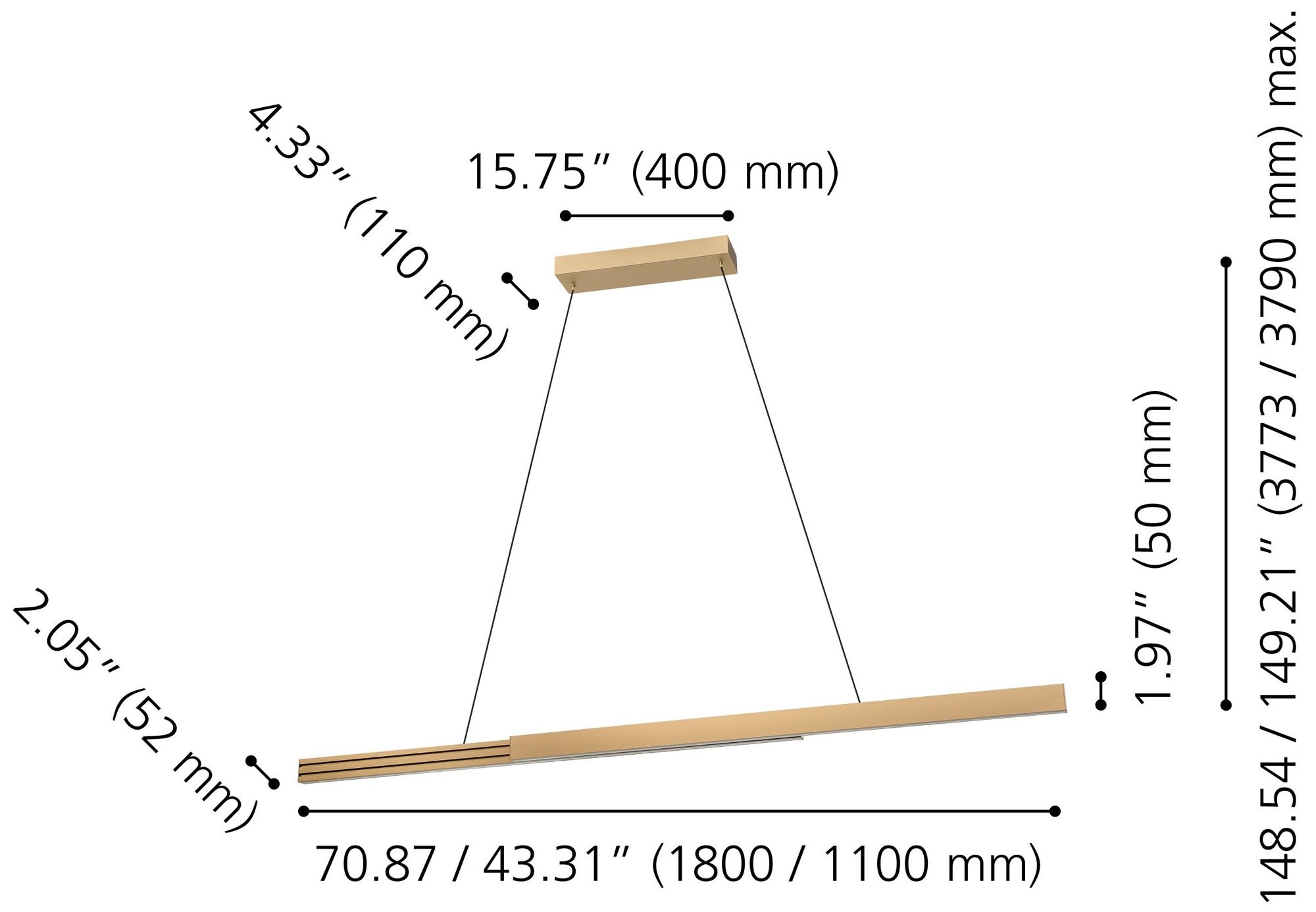 Image 2 Eglo Montebuono 2 Light Bronze Expandable 3CCT LED Pendant Light more views