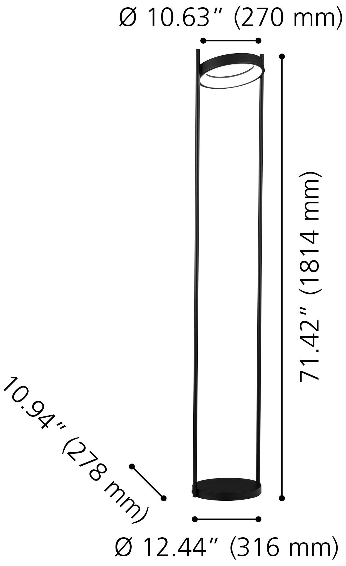 Image 2 Eglo Montefano 71-inch Black LED Floor L more views