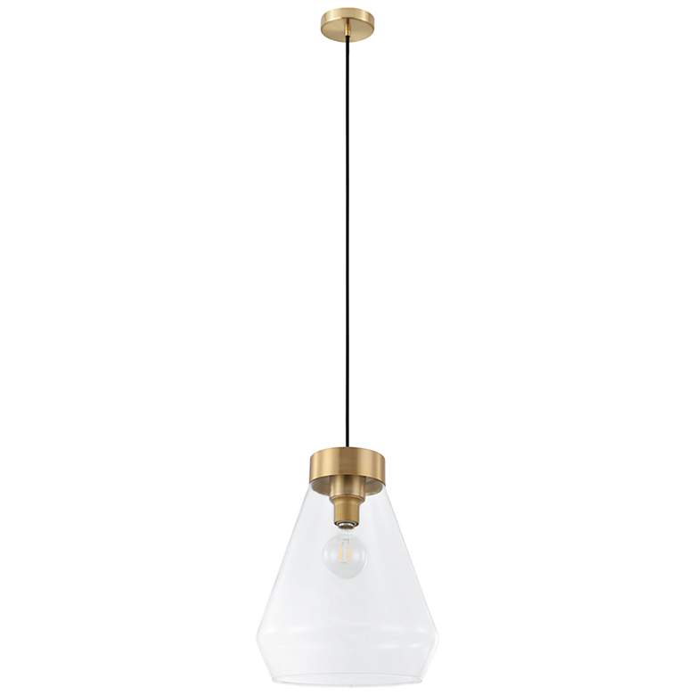 Image 2 Eglo Montey 12" Wide Gold Metal Clear Glass Modern Mini Pendant Light