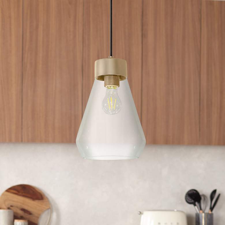 Image 1 Eglo Montey 8 1/4 inch Wide Brushed Gold Modern Pendant Light