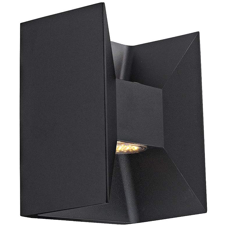 Image 1 Eglo Morino 5 1/2 " Wide Black LED Outdoor Wall Light