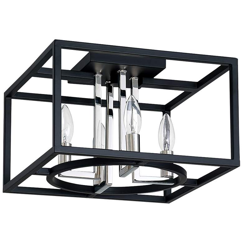 Image 2 Eglo Mundazo 13" Wide Black and Chrome 4-Light Ceiling Light