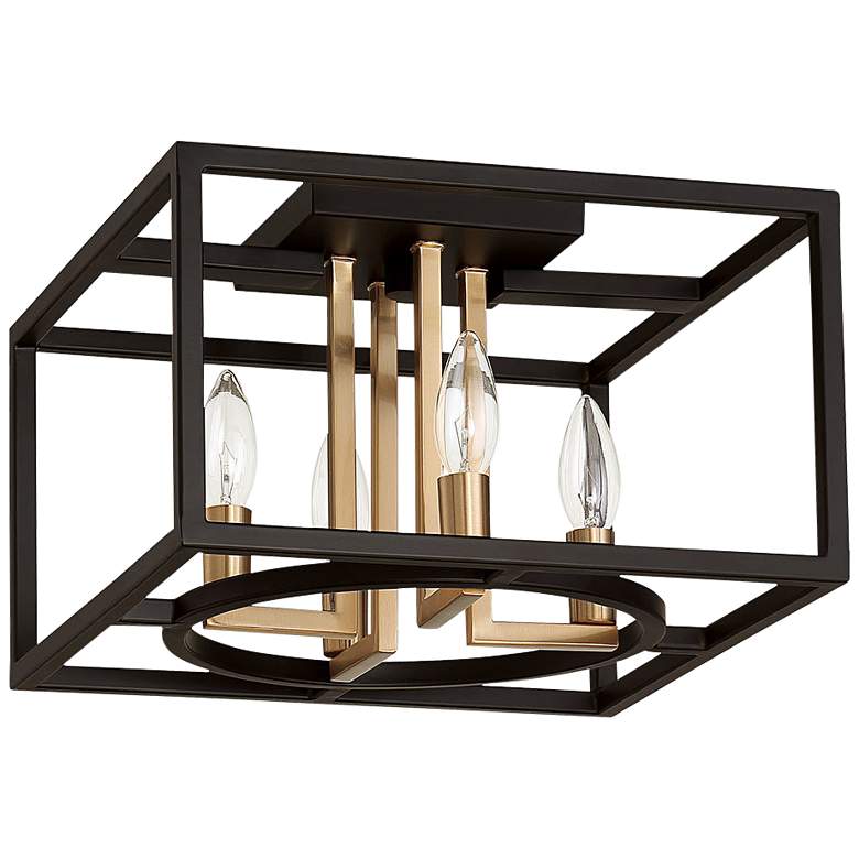 Image 2 Eglo Mundazo 13" Wide Black and Gold 4-Light Open Box Ceiling Light