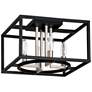 2_Eglo Mundazo 13" Wide Nickel and Black Rectangular Box Ceiling Light