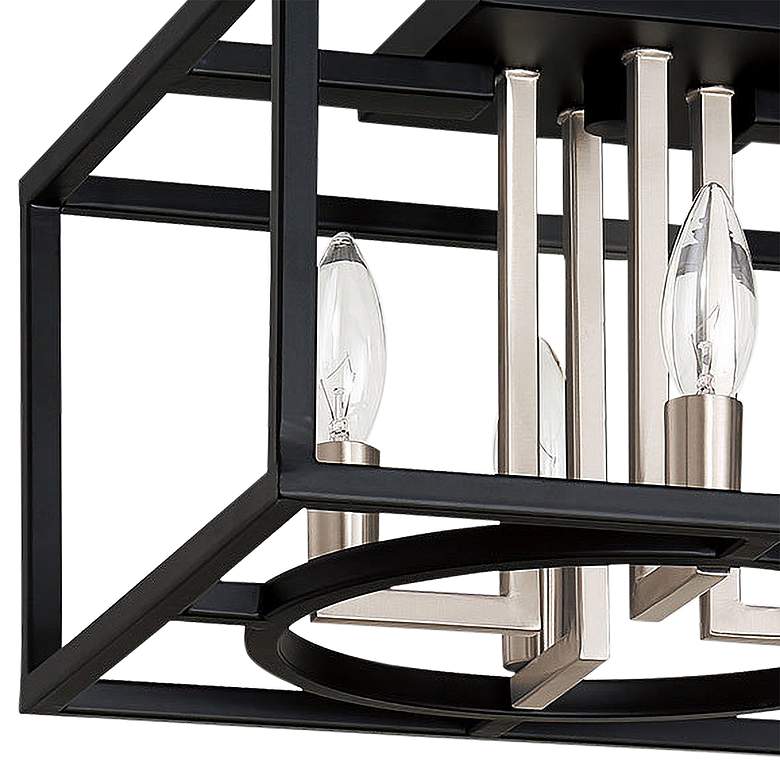 Image 3 Eglo Mundazo 13" Wide Nickel and Black Rectangular Box Ceiling Light more views