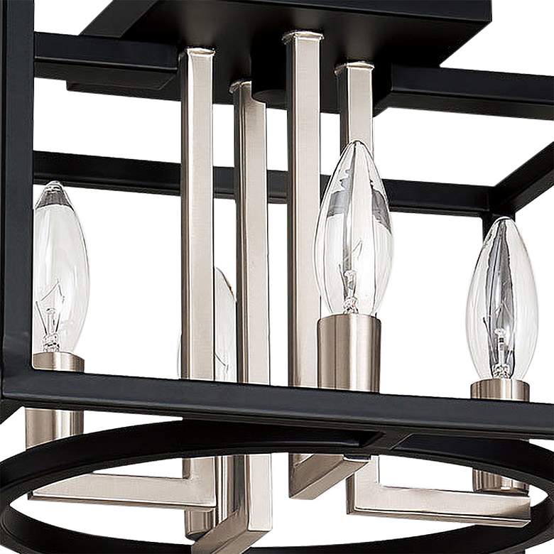 Image 4 Eglo Mundazo 13" Wide Nickel and Black Rectangular Box Ceiling Light more views