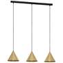2_Eglo Narices 31 1/2"W Black and Brass 3-Light Linear Pendant