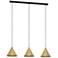 Eglo Narices 31 1/2"W Black and Brass 3-Light Linear Pendant