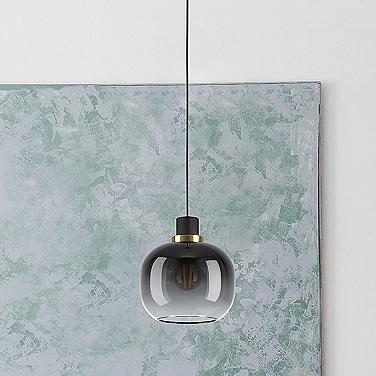 Eglo Oilella 7 1/2" Wide Black Glass Bowl Mini Pendant