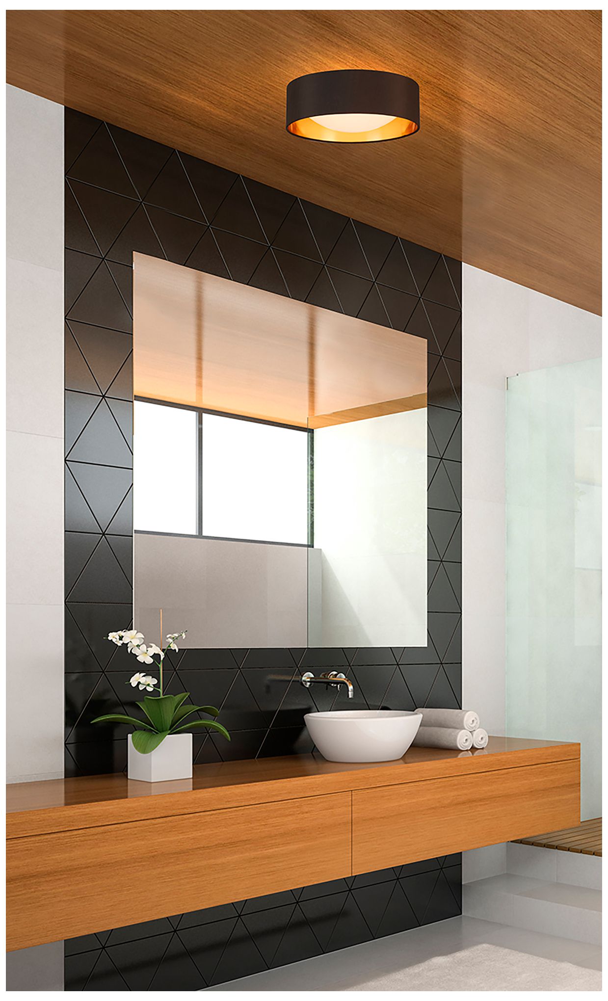 Image 6 Eglo Orme 12" Wide Black and Gold LED Ceiling Light more views