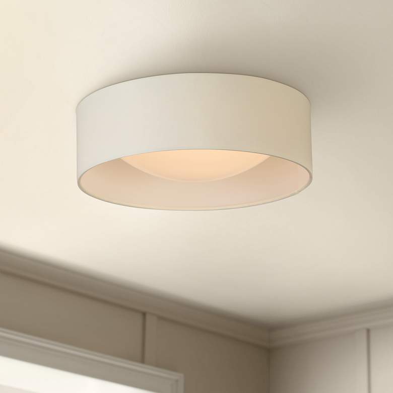 Image 1 Eglo Orme 12 inch Wide White LED Ceiling Light