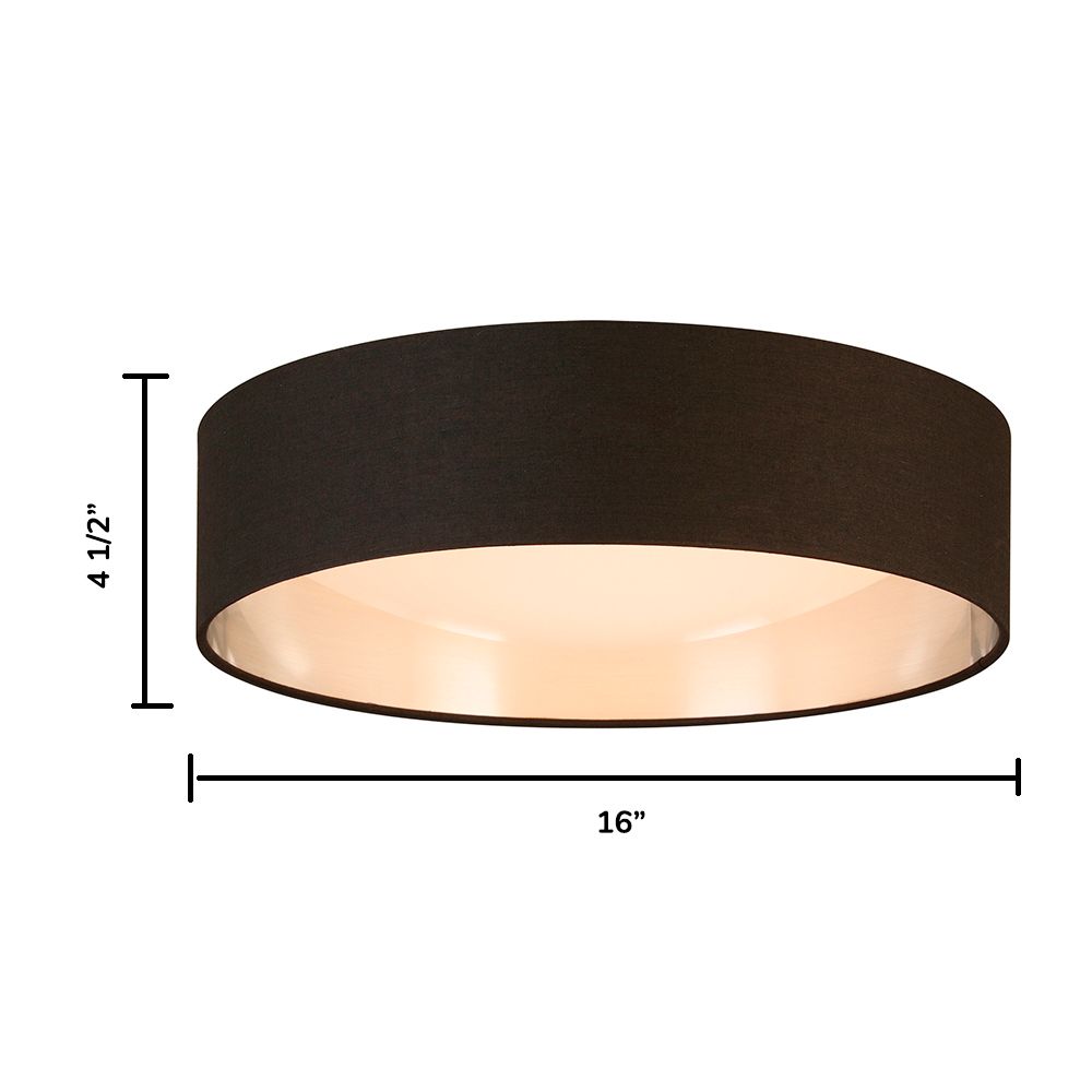 Image 5 Eglo Orme 16" Wide Black and Brushed Nickel LED Modern Ceiling Light more views