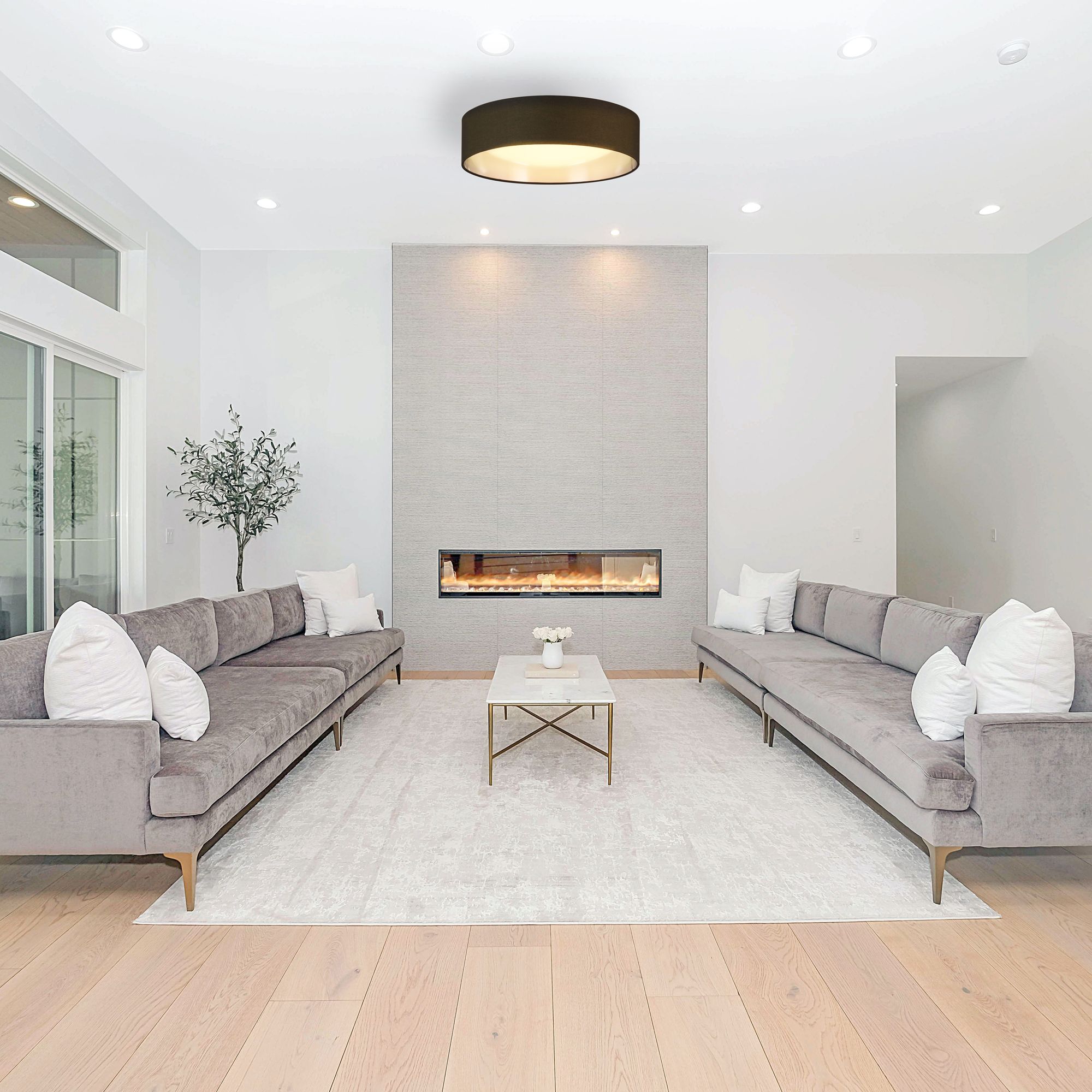 Image 6 Eglo Orme 16" Wide Black and Brushed Nickel LED Modern Ceiling Light more views