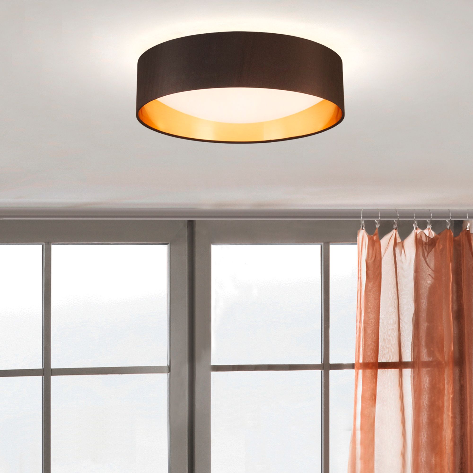 Image 5 Eglo Orme 16" Wide Black and Gold LED Ceiling Light more views