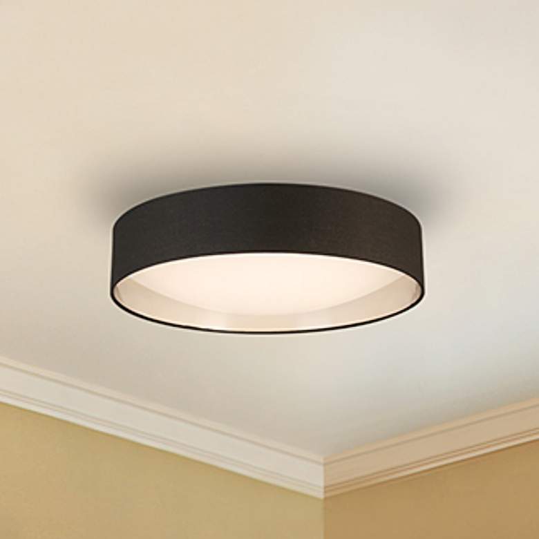 Image 1 Eglo Orme 20 inch Wide Black and Brushed Nickel LED Modern Ceiling Light
