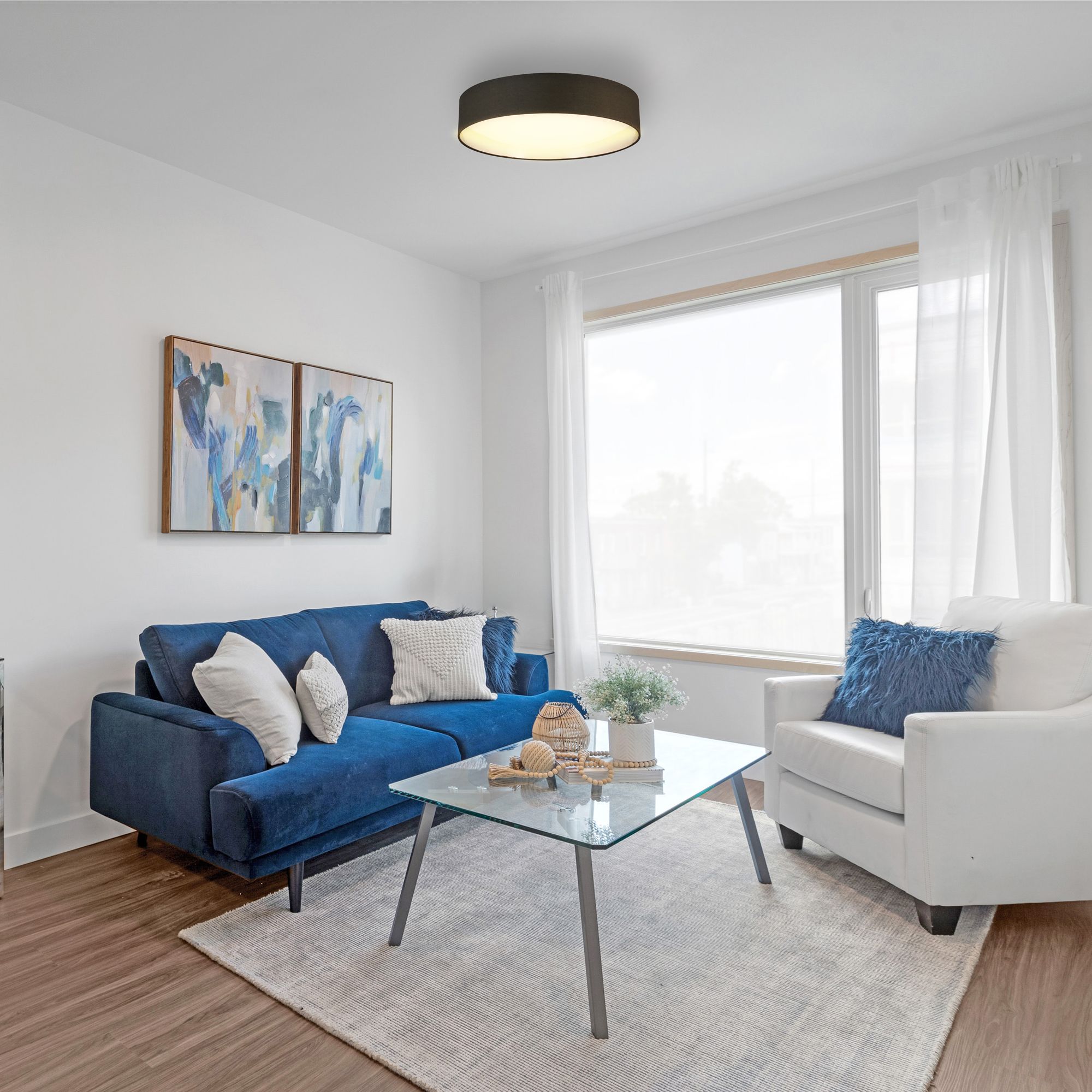 Image 6 Eglo Orme 20" Wide Black and Brushed Nickel LED Modern Ceiling Light more views