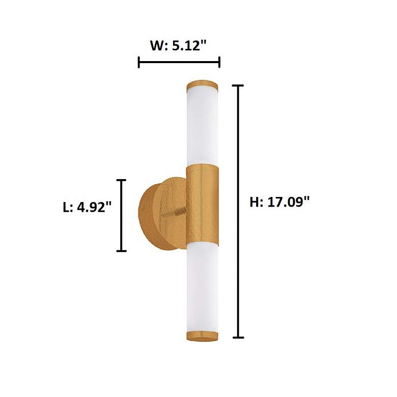 Image 4 Eglo Palmera 1 17" High Brushed Gold 2-Light LED Wall Sconce more views