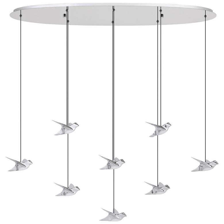 Image 1 Eglo Paratebueno 1 46" 8 Light Chrome 3CCT LED Pendant Light