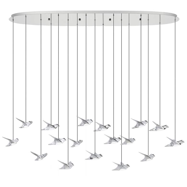 Image 1 Eglo Paratebueno 1 62 inch 17 Light Chrome 3CCT LED Pendant Light