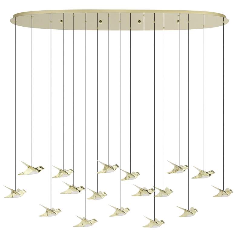 Image 1 Eglo Paratebueno 2 62 inch 17 Light Brass 3CCT LED Pendant Light